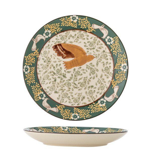 Zaļš deserta akmensmasas šķīvis ø 16 cm Hezha – Bloomingville-image-3