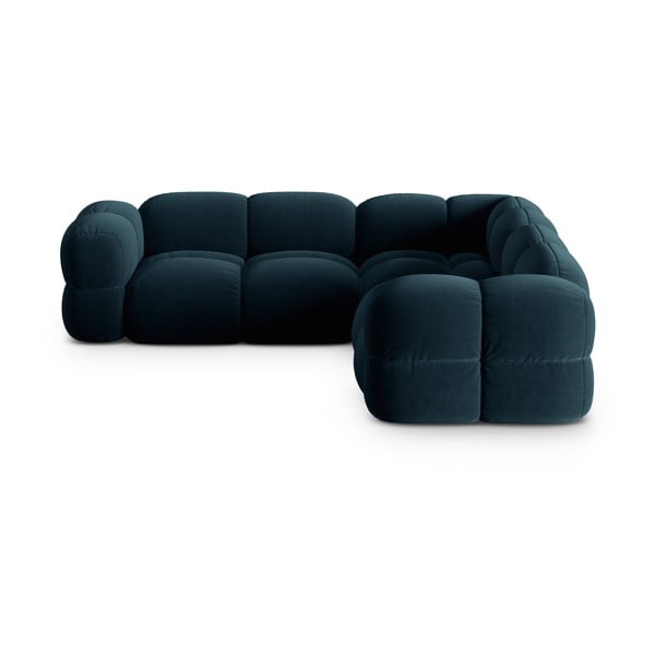Tumši zils samta stūra dīvāns Loretto – Cosmopolitan Design