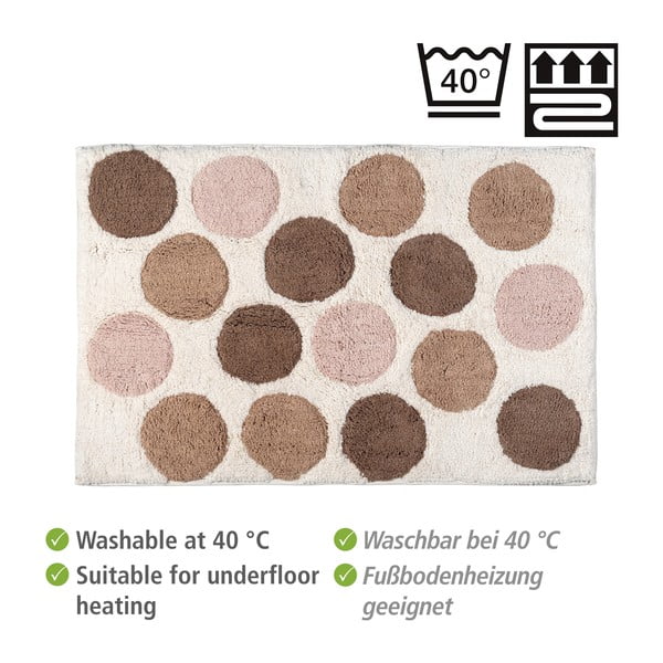 Brūns/bēšs vannas istabas paklājiņš no organiskās kokvilnas  60x90 cm Tibet – Wenko-image-3