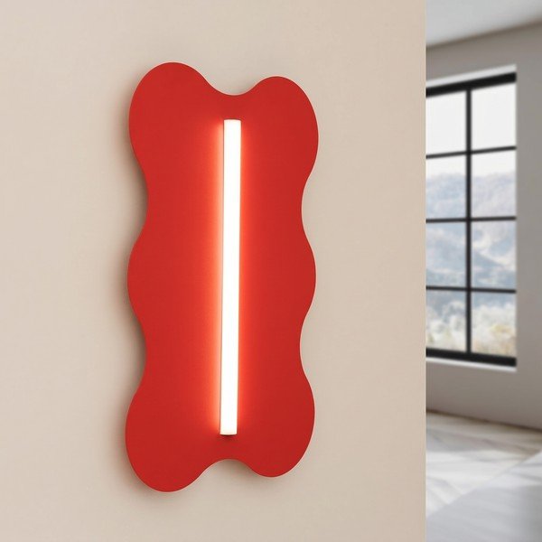 Sarkana metāla sienas lampa KLOVER – Thoro-image-1