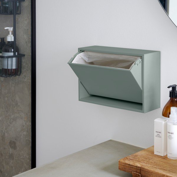 Dūmakaini zila pārstrādātas plastmasas atkritumu tvertne sienas Mini Box – ReCollector-image-2