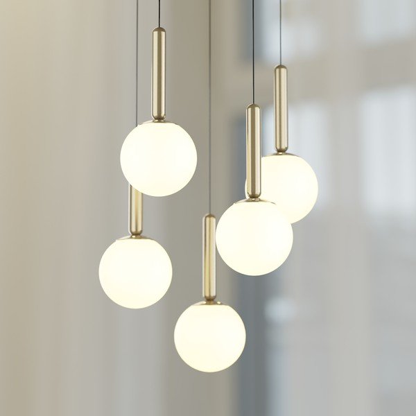 Zelta krāsas piekaramā lampa ar stikla abažūru ø 34 cm One – Squid Lighting-image-3