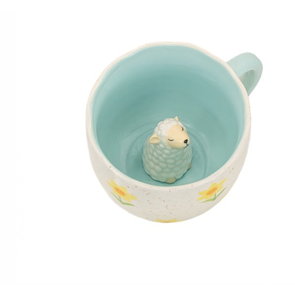 Zila/krēmkrāsas porcelāna krūze 350 ml Surprise Sheep – Sass & Belle