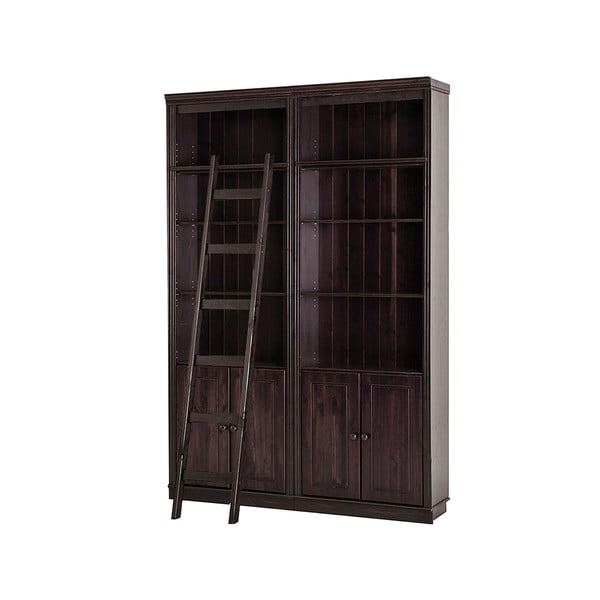 Brūns priedes masīvkoka grāmatplaukts 148x223 cm Anita – Støraa-image-2