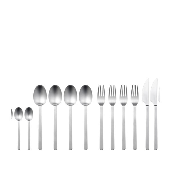 Sudraba krāsas nerūsējošā tērauda galda piederumi (16 gab.) Norm – Gense-image-2