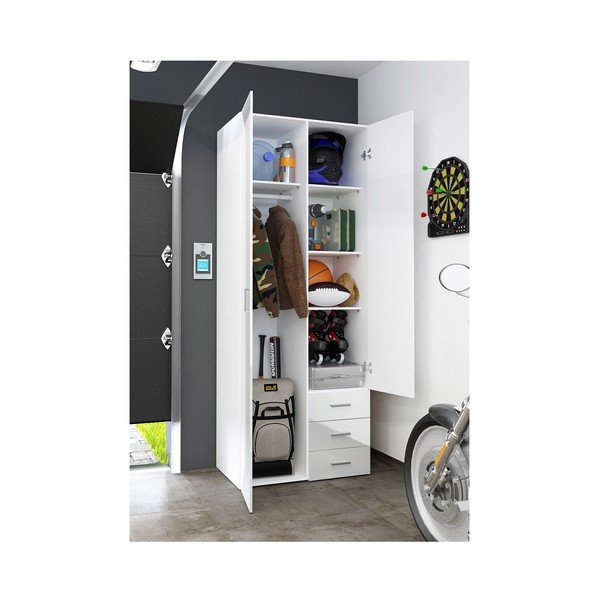Balts skapis Evegreen House Home, augstums 200,4 cm-image-4