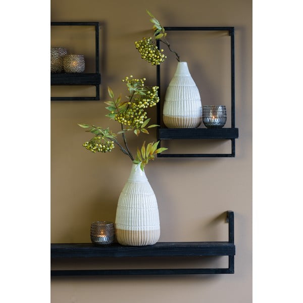 Matēts melns egles koka plaukts Maddison – Light & Living-image-1