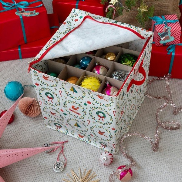 Drēbju uzglabāšanas kaste no pārstrādātas plastmasas 32x32x35 cm Classic Christmas – Rex London-image-1
