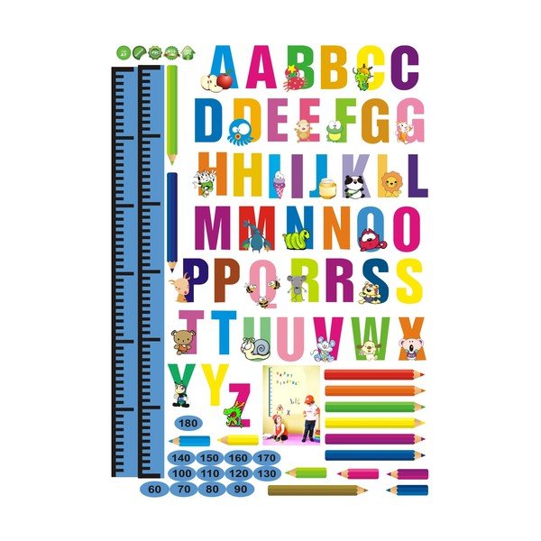 Durvju/sienas bērnu uzlīme ar mērlentes motīvu 70x50 cm Alphabet – Ambiance-image-2
