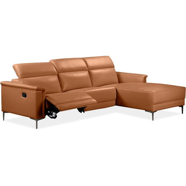 Brūns stūra dīvāns no ādas imitācijas (ar labo stūri) Lund – Støraa-image-1