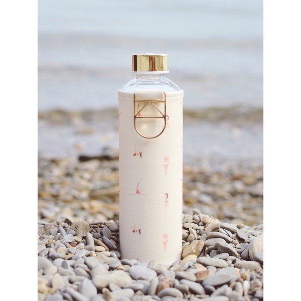 Bēša stikla pudele no borsilikāta ar mākslīgās ādas apvalku Equa Mismatch Playa, 750 ml-image-1