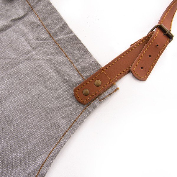 Kokvilnas/ādas priekšauts Denim – Orion-image-3