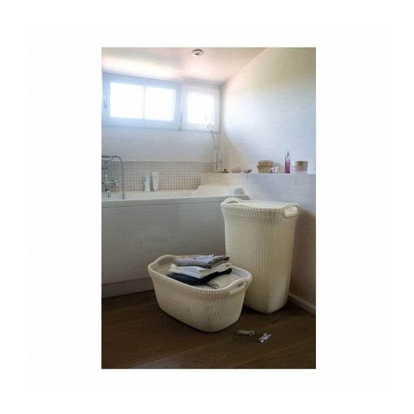 Krēmkrāsas veļas grozs Curver Knit Lungo-image-2