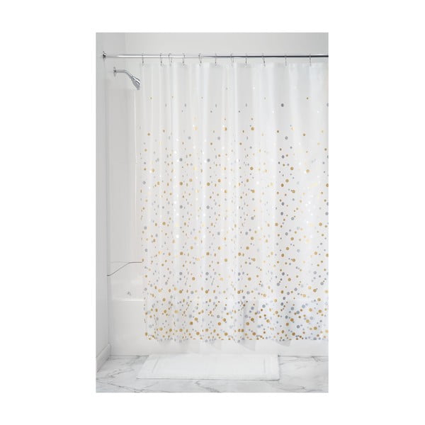 Caurspīdīgs dušas aizkars iDesign Confetti, 183 x 183 cm