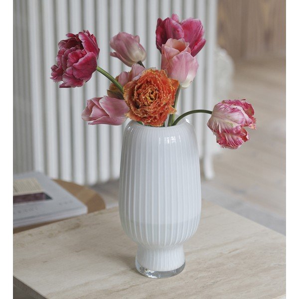 Balta stikla vāze (augstums 31,5 cm) Cuneo – Villa Collection-image-1
