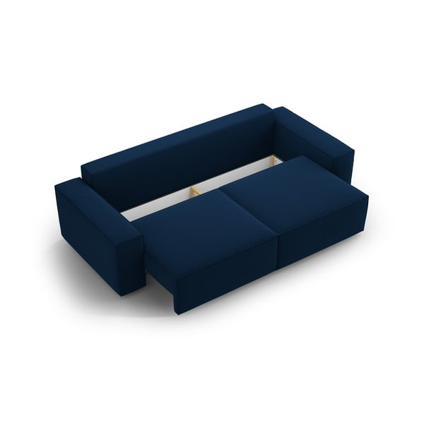 Tumši zils samta salokāms/ar uzglabāšanas vietu dīvāns 247 cm Jodie – Micadoni -image-3