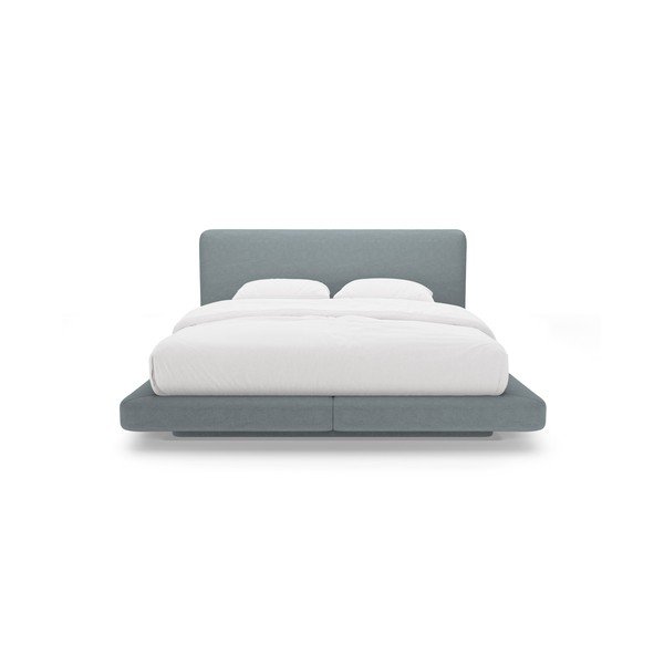 Gaiši zila polsterēta divvietīga gulta 160x200 cm Linea – Micadoni -image-3