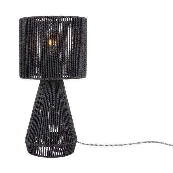 Melna galda lampa no papīra auklas (augstums 40 cm)  Forma Cone – Leitmotiv