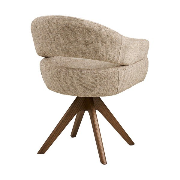 Bēšs polsterēts ēdamistabas krēsls ar roku balstiem Dover – House Nordic-image-4