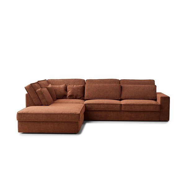 Vara krāsas stūra dīvāns no šenila auduma (ar kreiso stūri/L veida) Kirou – Maison de Rêve