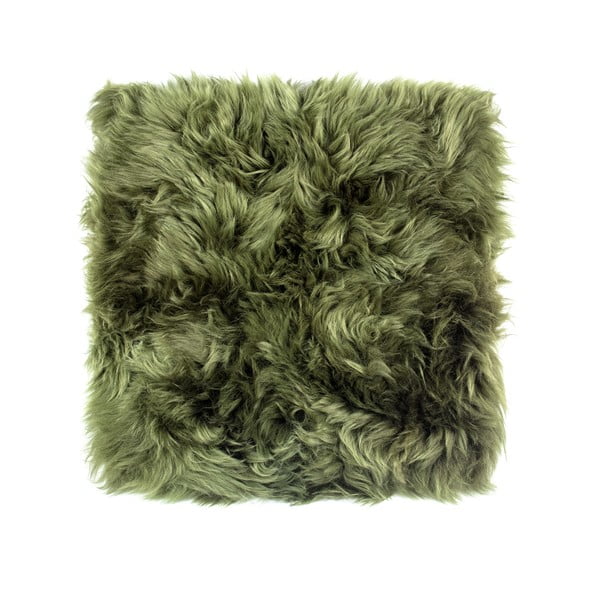 Tumši zaļš aitādas sēdekļa spilvens ēdamkrēslam Royal Dream Zealand, 40 x 40 cm
