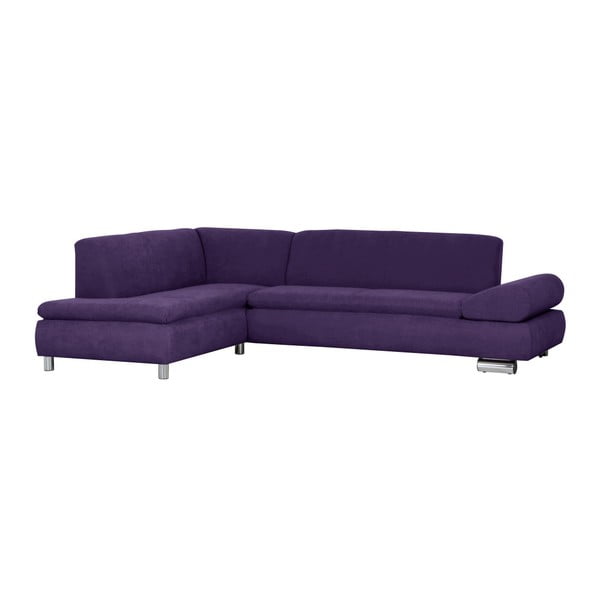 Violets stūra dīvāns ar regulējamu roku balstu Max Winzer Palm Bay, kreisais stūris
