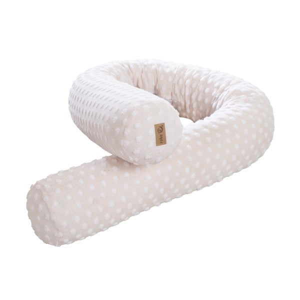 Bēša bērnu gultiņas apmalīte no kokvilnas maisījuma 170 cm Frosty Almond – Roba