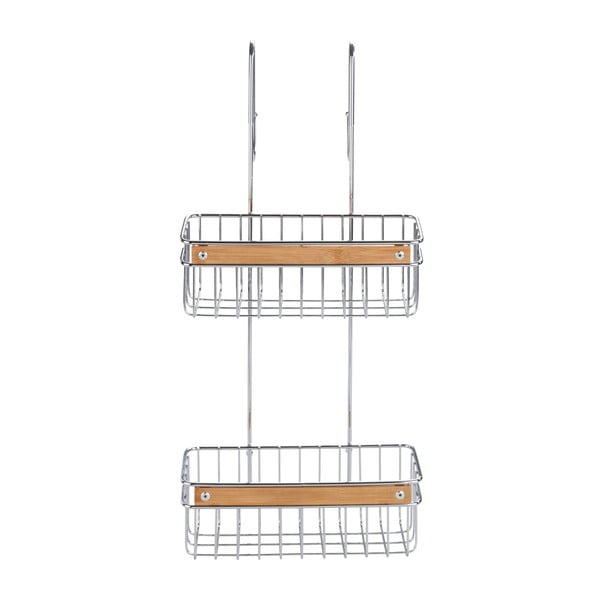 Divu līmeņu nerūsējošā tērauda dušas pakaramais plaukts Wenko Zerbo-image-1