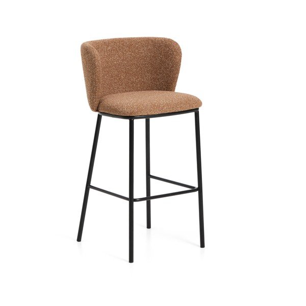 Terakotas oranžs polsterēts bāra krēsls (sēdekļa augstums 75 cm) Ciselia – Kave Home