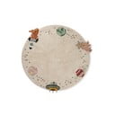 Krēmkrāsas mazgājams/ar rokām darināts kokvilnas bērnu rotaļu paklājs ø140 cm Interstellar Journey – Lorena Canals