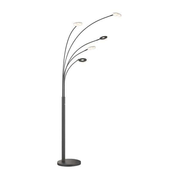 Melna LED stāvlampa ar regulējamu spilgtumu (augstums 225 cm) Dent – Fischer & Honsel