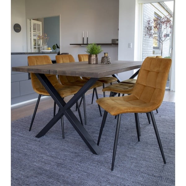 Dzelteni polsterēti pusdienu krēsli (2 gab.) Middelfart – House Nordic-image-1