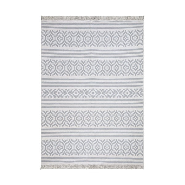 Pelēki balts kokvilnas paklājs Oyo home Duo, 80 x 150 cm