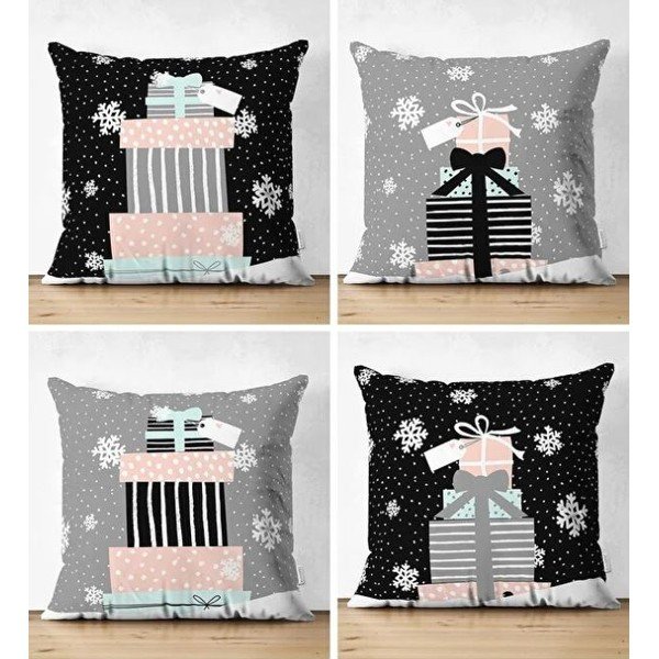 Spilvendrānas (4 gab.) ar Ziemassvētku motīvu 43x43 cm Merry Christmas – Mila Home-image-1