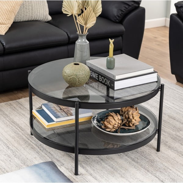 Apaļš žurnālgaldiņš ar stikla virsmu ø 79 cm Bayonne – Actona-image-1