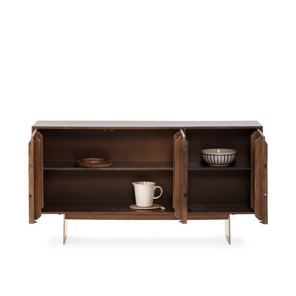 Brūna mango masīvkoka kumode 145x76x40 cm Trisha – MOME-image-4