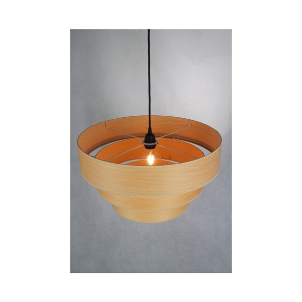 Piekaramais lukturis no dabīgā finiera, balināta dižskābarža Sotto Luce TSURI Tary, Ø 50 cm-image-4