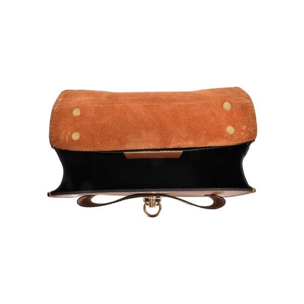 Konjaka brūna ādas rokassomiņa Roberta M Ferra Cognac-image-2