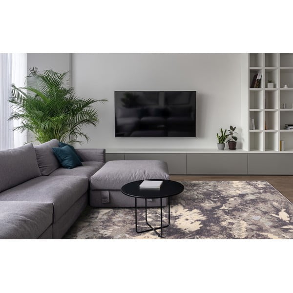 Pelēks vilnas paklājs 160x240 cm Daub – Agnella-image-1