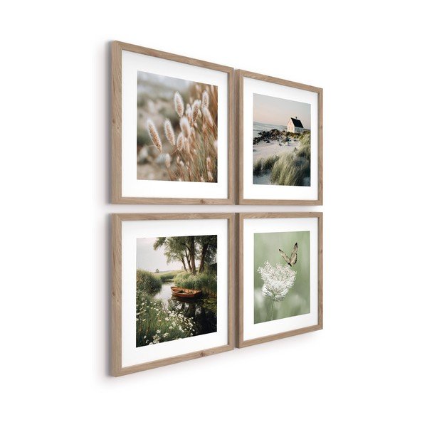 Drukātas gleznas (4 gab.) ar rāmi 30x30 cm Subtle Nature – Styler-image-4