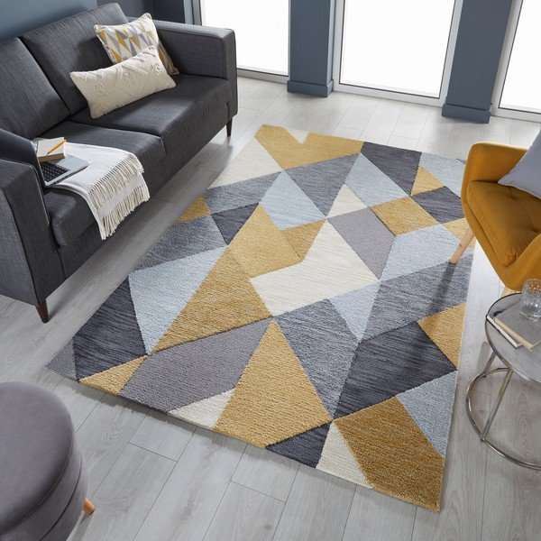 Pelēki dzeltens paklājs Flair Rugs Icon, 120 x 170 cm-image-4