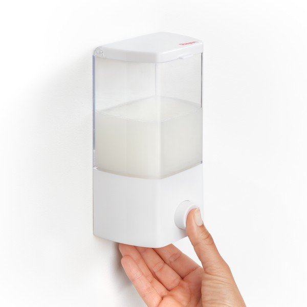 Balts pašlīmējošs ziepju dozators 400 ml – Rayen-image-2