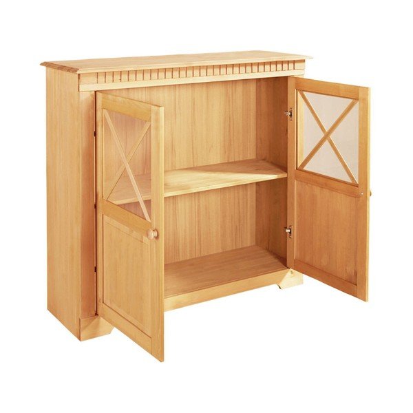 Dabīga toņa priedes masīvkoka vitrīna 95x35 cm Lisa – Støraa-image-3