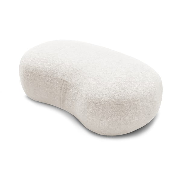 Balts buklē auduma pufs Saint-Germain – Bobochic Paris-image-4