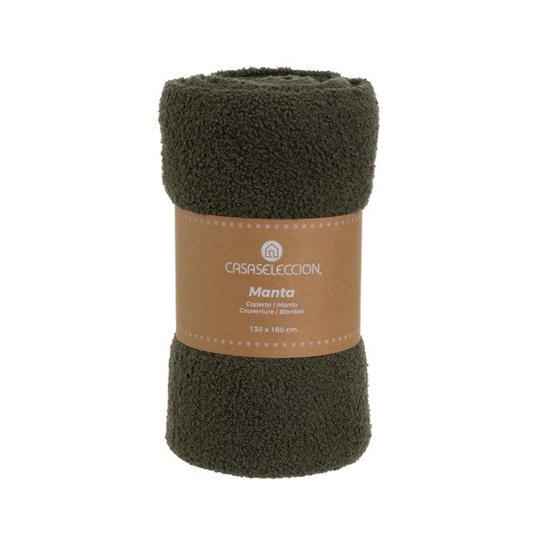 Zaļš pleds no Sherpa flīsa 130x160 cm Sherpa Bouclé – Casa Selección-image-4