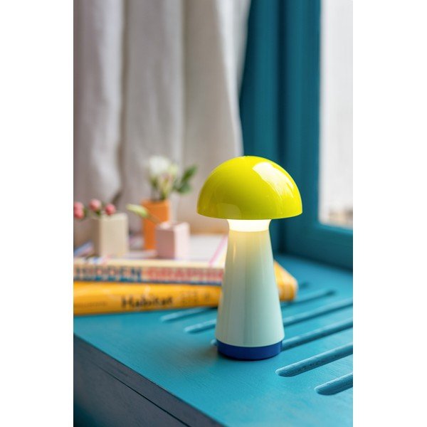 Dzeltena/gaiši zila LED galda lampa ar regulējamu spilgtumu (augstums 18 cm) Bobbi – Remember-image-1