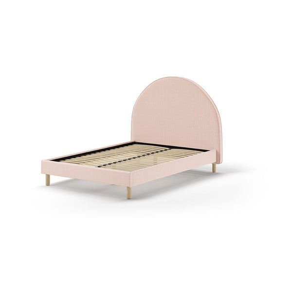 Rozā polsterēta vienvietīga gulta ar redelēm 140x200 cm MOON – Vipack-image-2