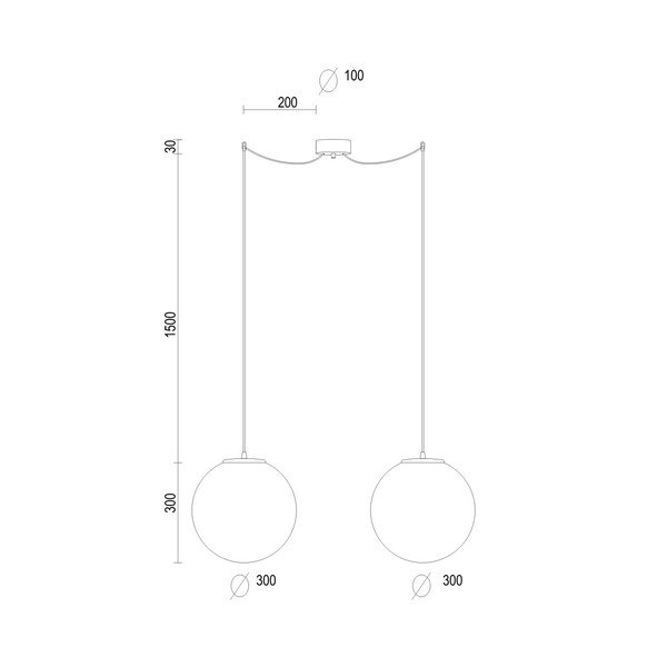 Balta un sudraba dubultā piekaramā lampa ar baltu kabeli un baltu ligzdu Sotto Luce Tsuki, Ø 30 cm-image-4