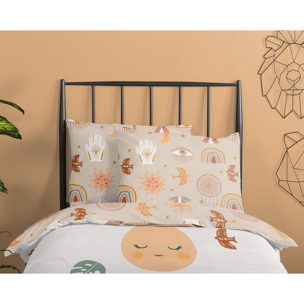 Kokvilnas bērnu gultas veļa vienvietīgai gultai 140x200 cm – Good Morning-image-2