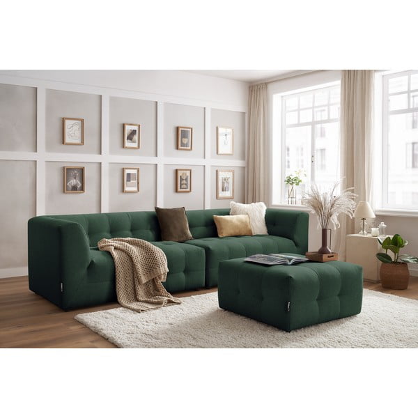 Tumši zaļš dīvāns 324 cm Kleber – Bobochic Paris-image-1